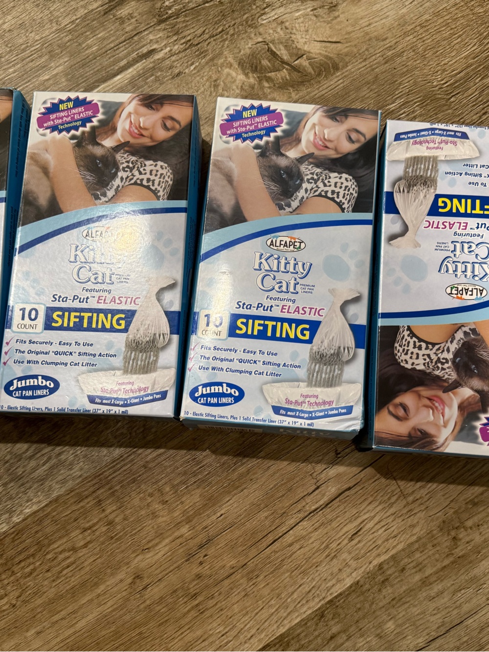Kitty Cat Sifting Jumbo Cat Pan Liners - Blue, 4 boxes